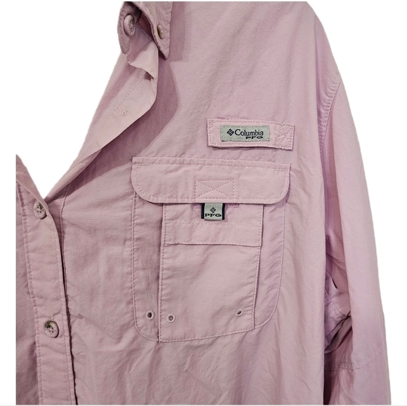 Columbia utility light button jacket lavender pink long sleeve pockets s… - Picture 4 of 10